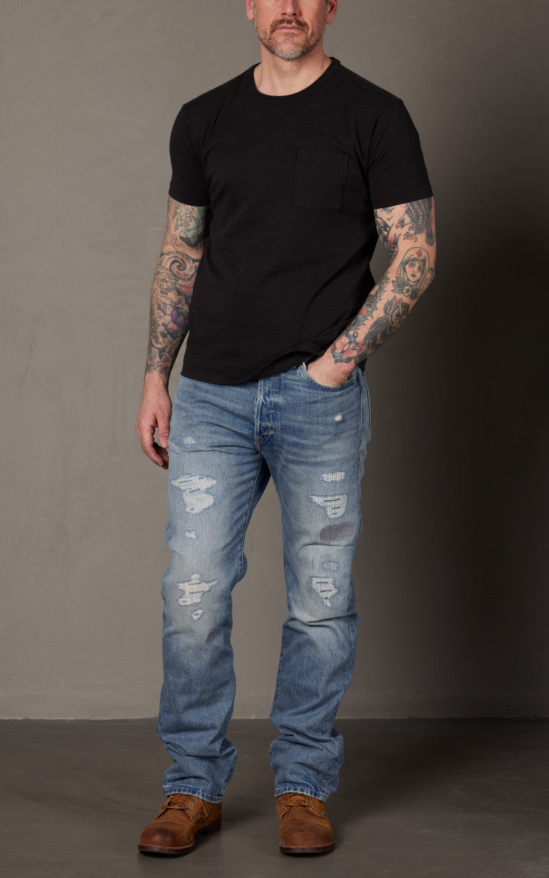 RRL 2-Pack Garment-Dyed Pocket Tees Black