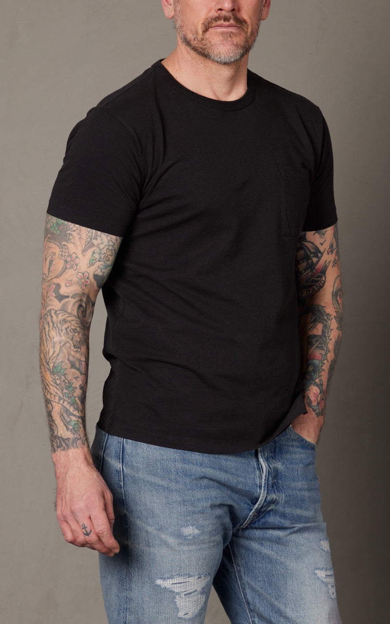 RRL 2-Pack Garment-Dyed Pocket Tees Black