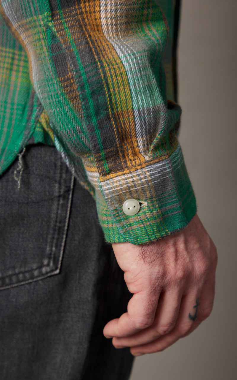 RRL Plaid Twill Workshirt Green/Yellow