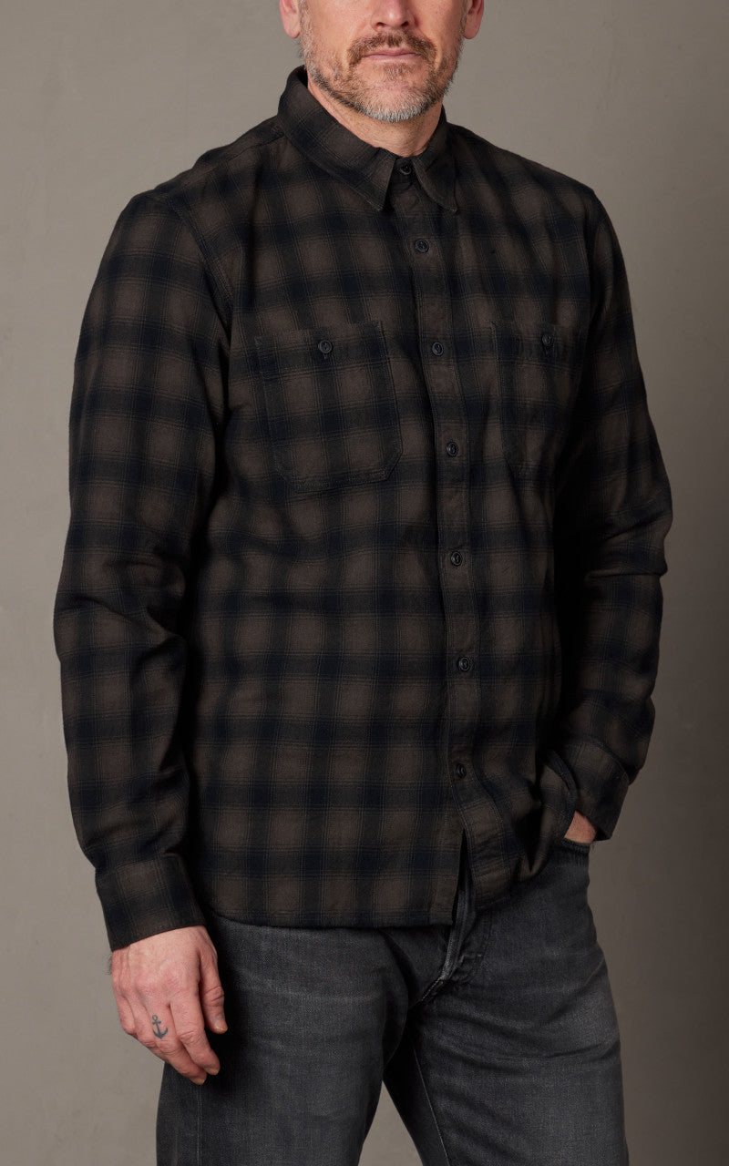 RRL ダブルアールエル　Plaid Canvas Workshirt RRL Plaid Canvas Workshirt Black/Grey