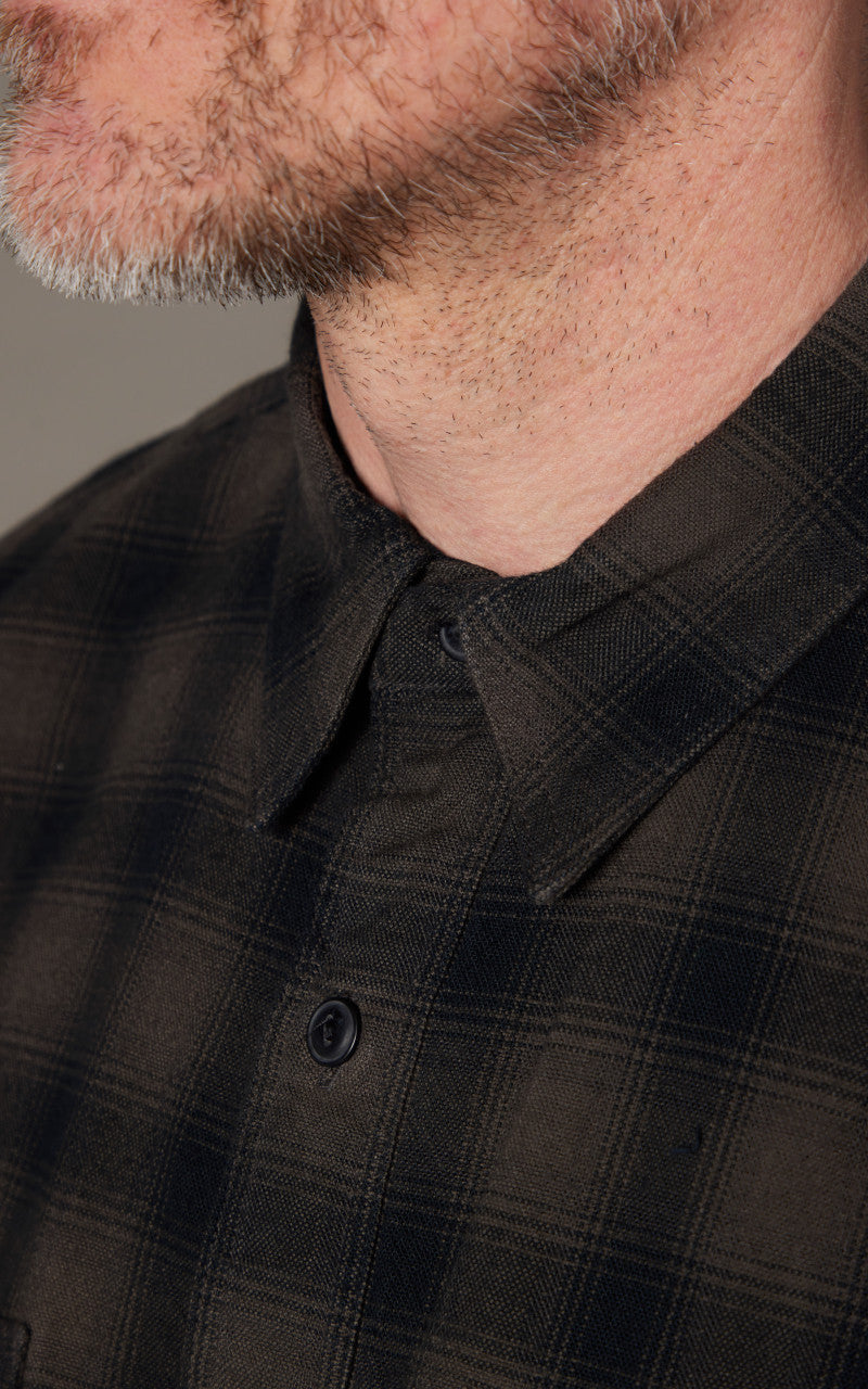 RRL Plaid Canvas Workshirt Black/Grey
