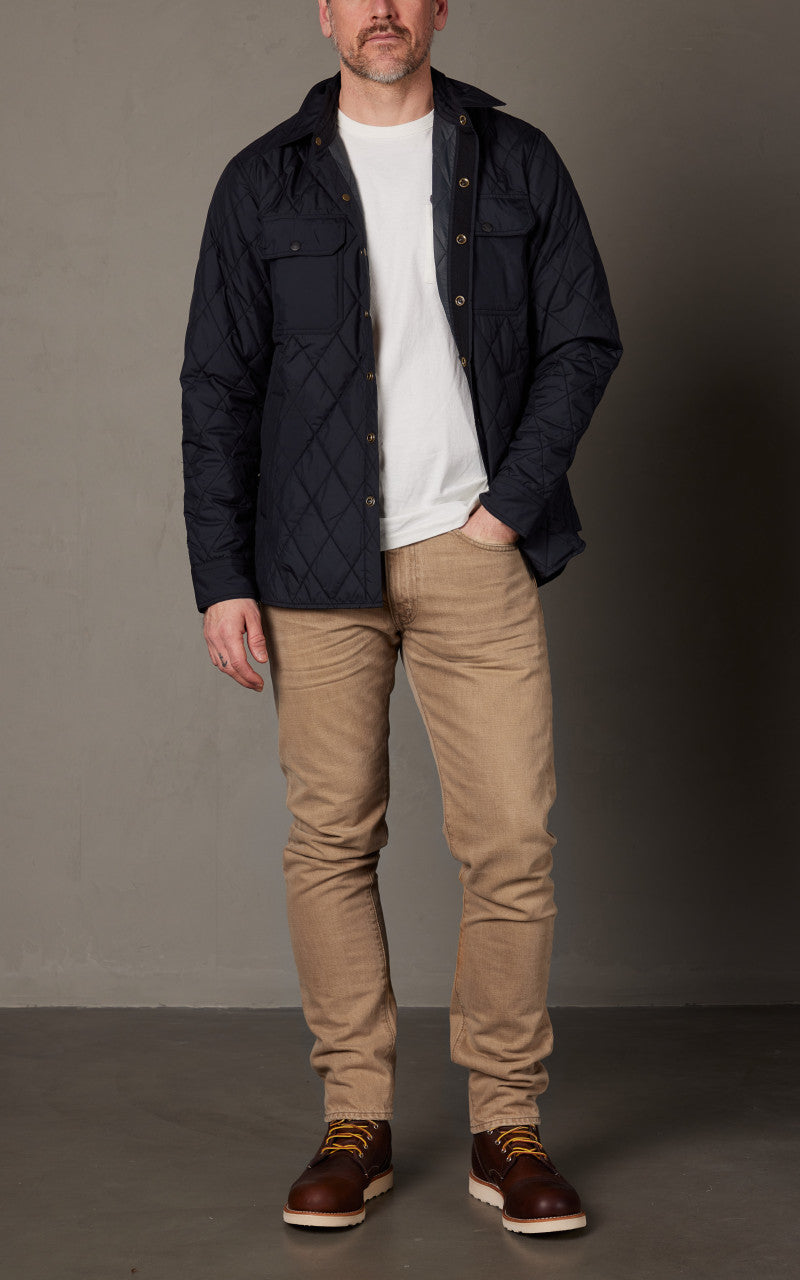 RRL Quilted Shirt Jacket Black