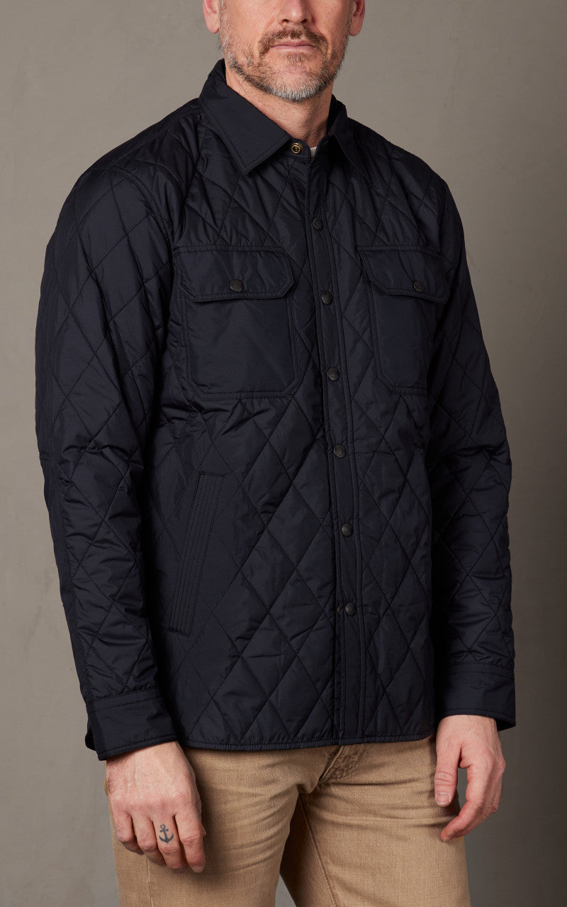 RRL Quilted Shirt Jacket Black