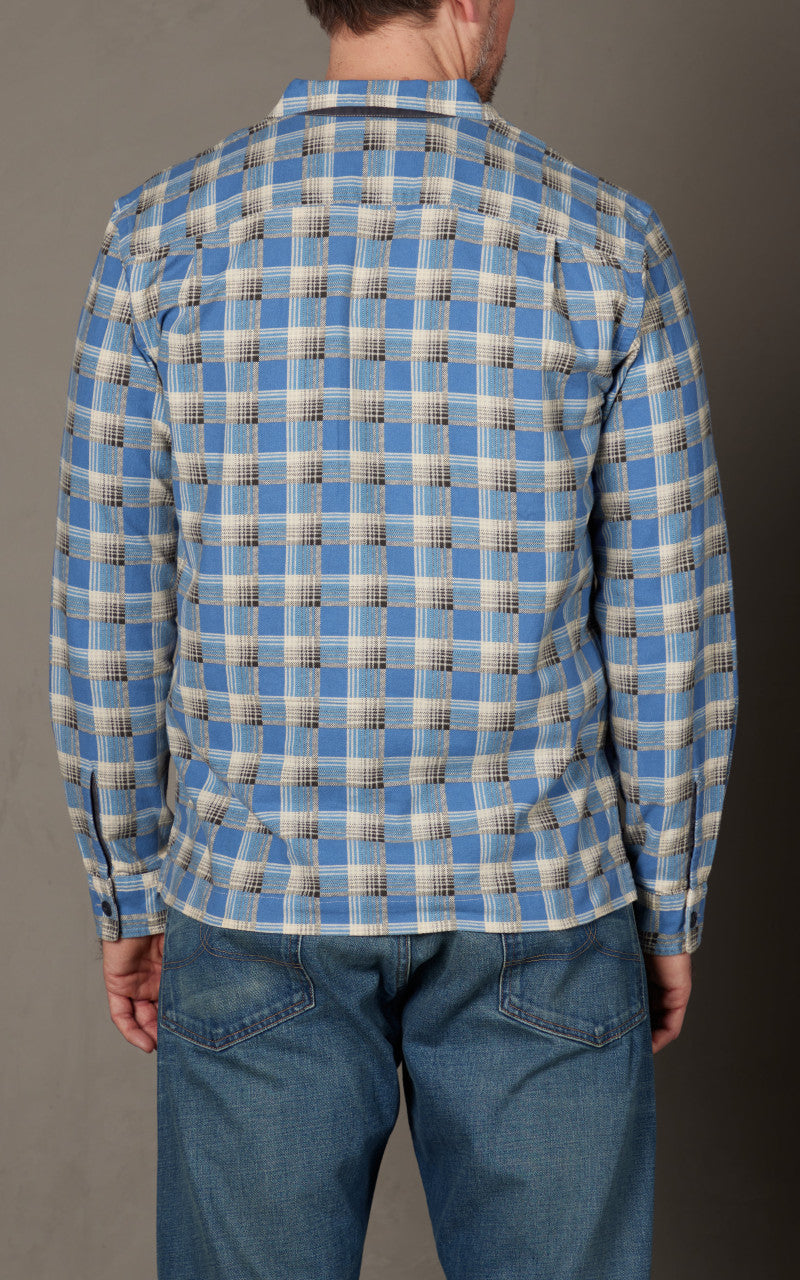 RRL Plaid-Print Chamois Camp Shirt Blue/Multi