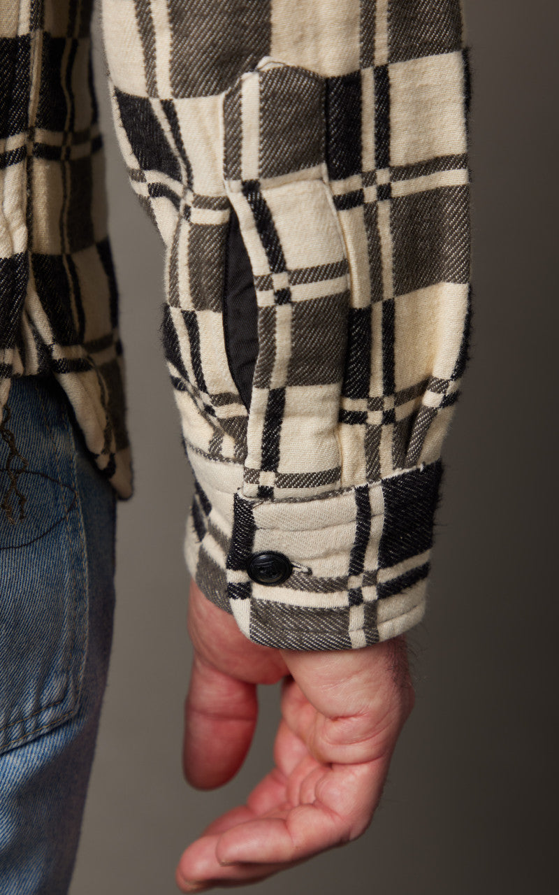 RRL Plaid Brushed Jacquard Workshirt Black/Creme