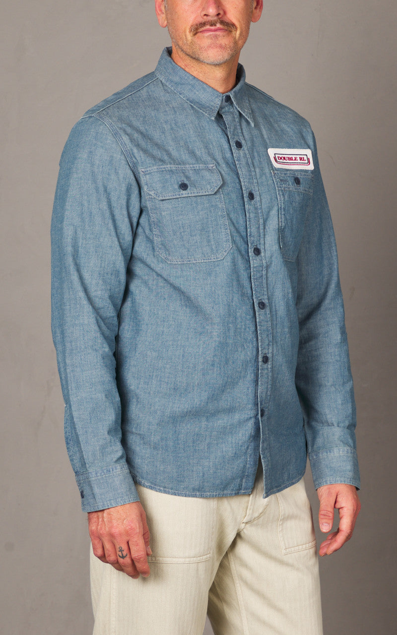RRL Embroidered Chambray Workshirt Indigo