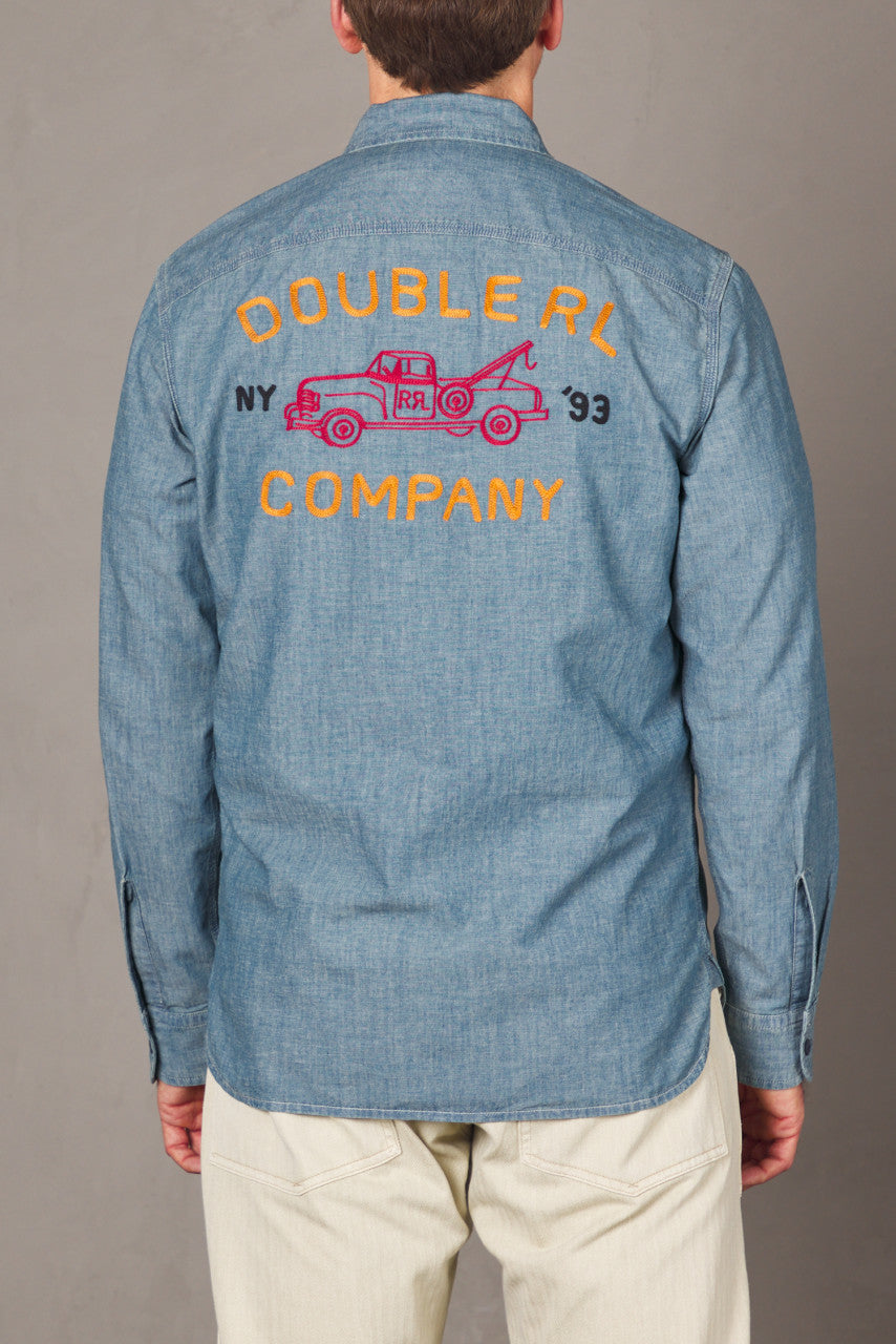 トップス RRL CALICO INDIGO JACK RABBIT WORK SHIRT Jack Rabbit Shirt - Indigo