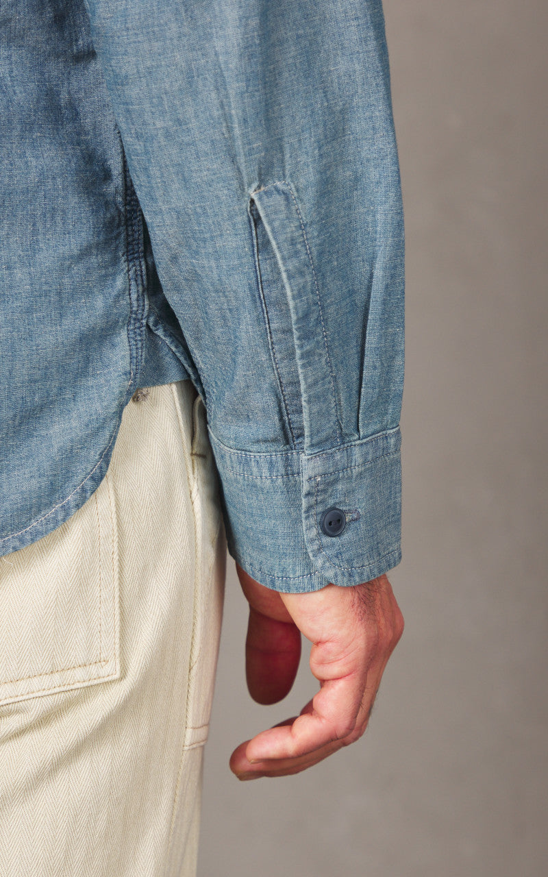 RRL Embroidered Chambray Workshirt Indigo