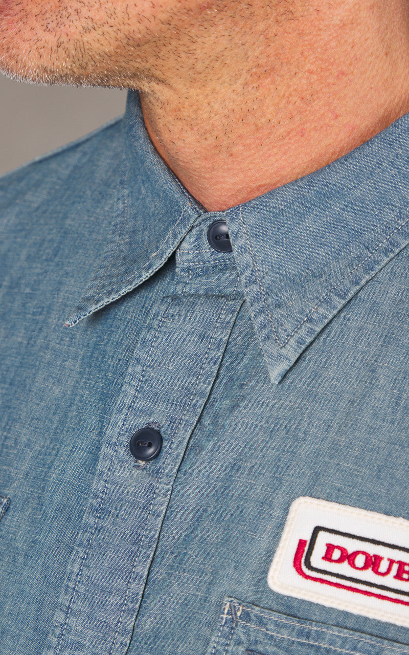 RRL Embroidered Chambray Workshirt Indigo