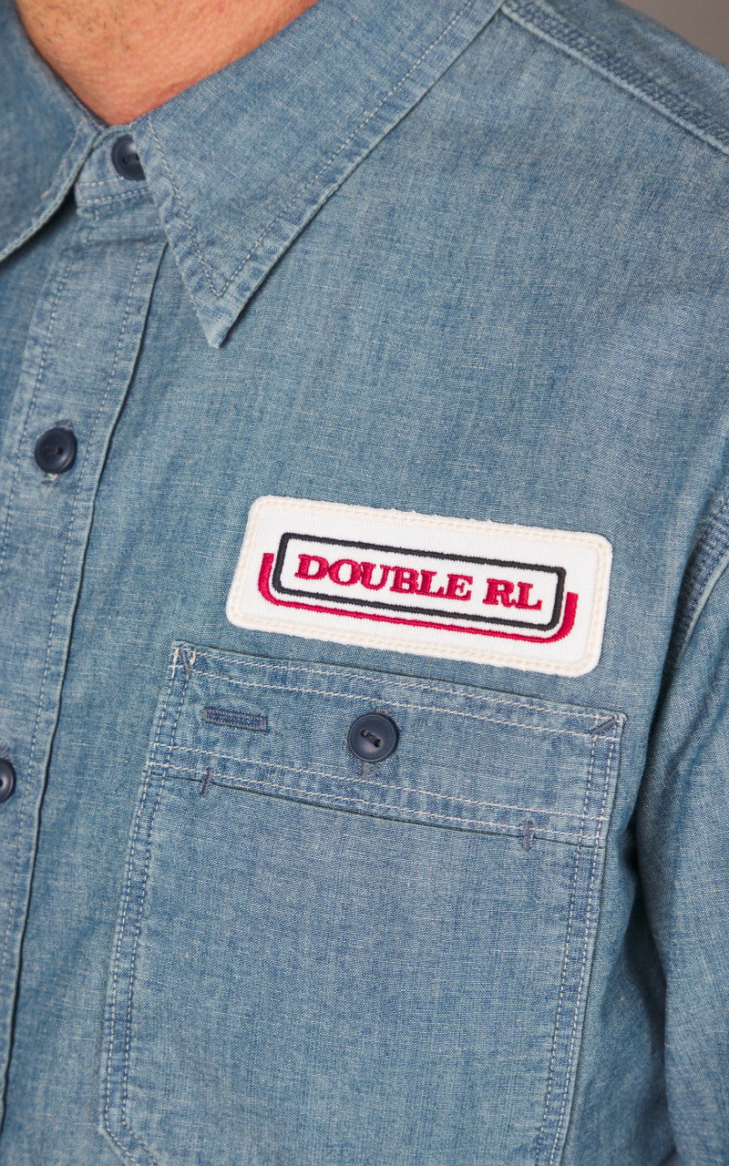 RRL Embroidered Chambray Workshirt Indigo