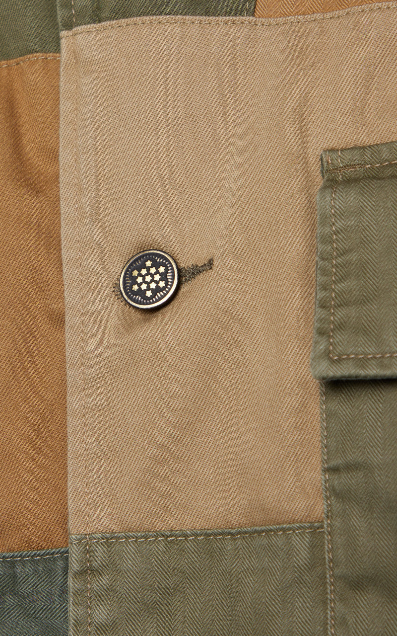 RRL Limited-Edition Patchwork Overshirt Olive Multi