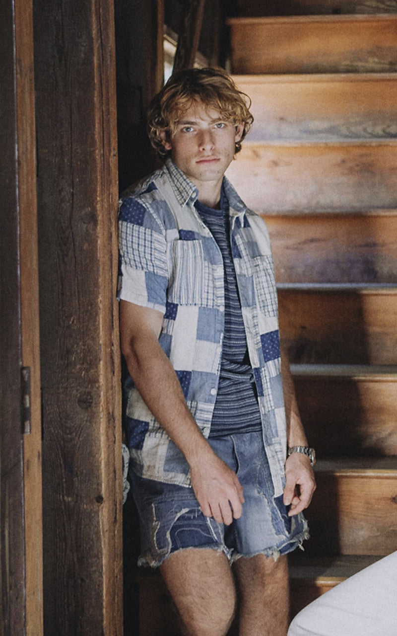 RRL Limited-Edition Patchwork Workshirt Indigo Multi