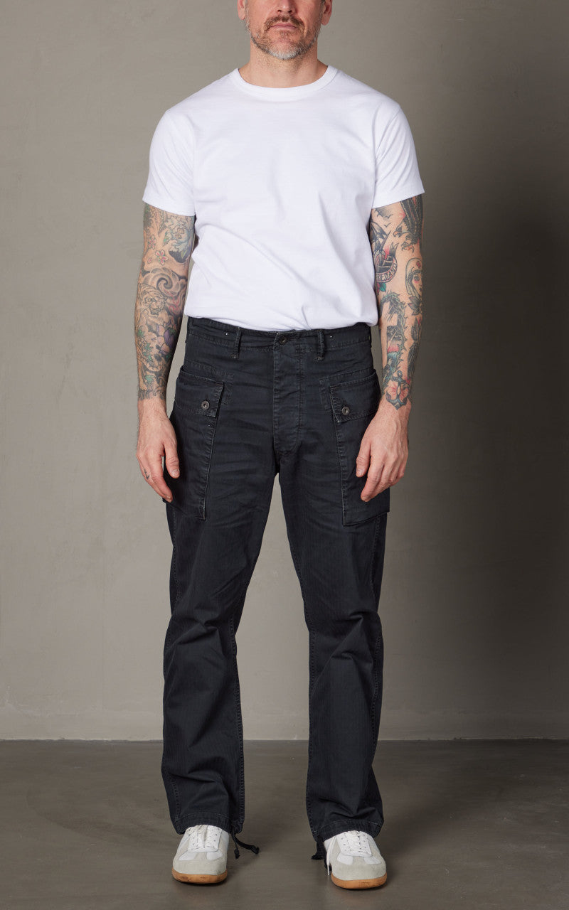 RRL Herringbone Twill Cargo Trouser Black
