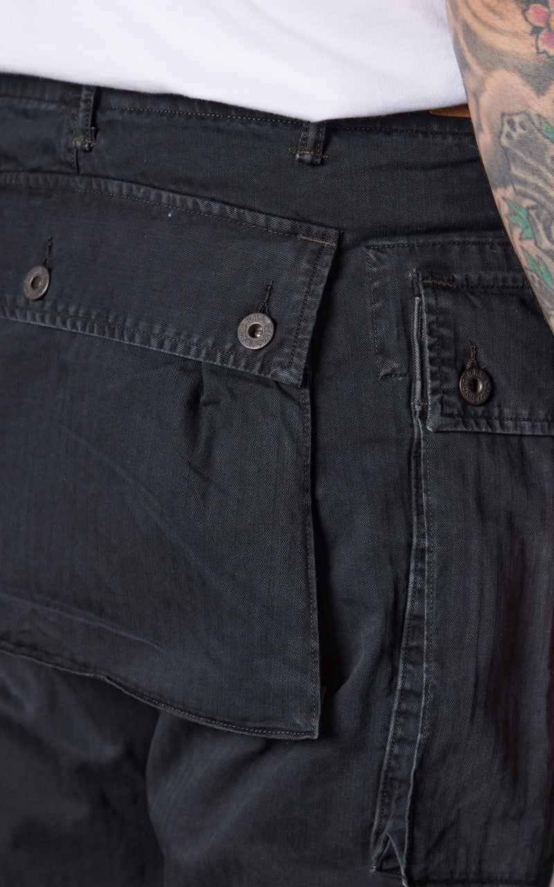 RRL Herringbone Twill Cargo Trouser Black