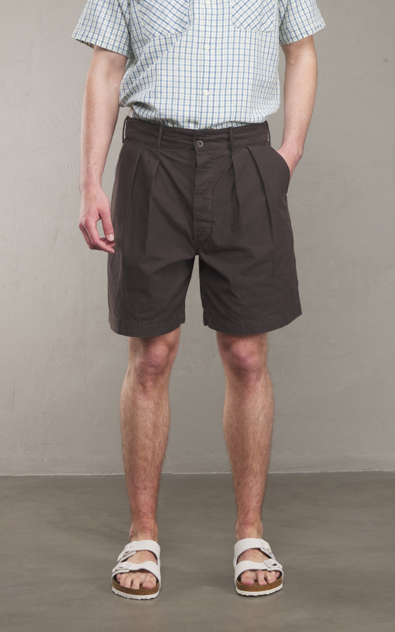 RRL Pleated Twill Short Washed Black