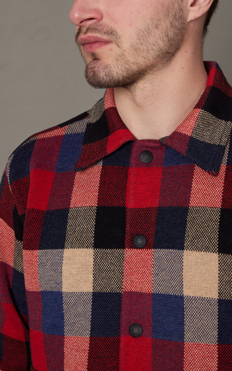 RRL Plaid Wool Jumper Jacket Red Multi