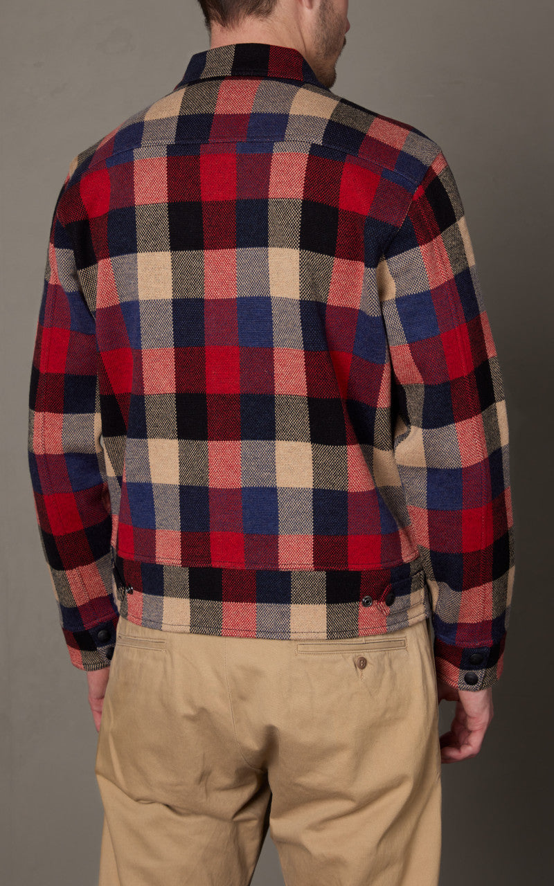 RRL Plaid Wool Jumper Jacket Red Multi