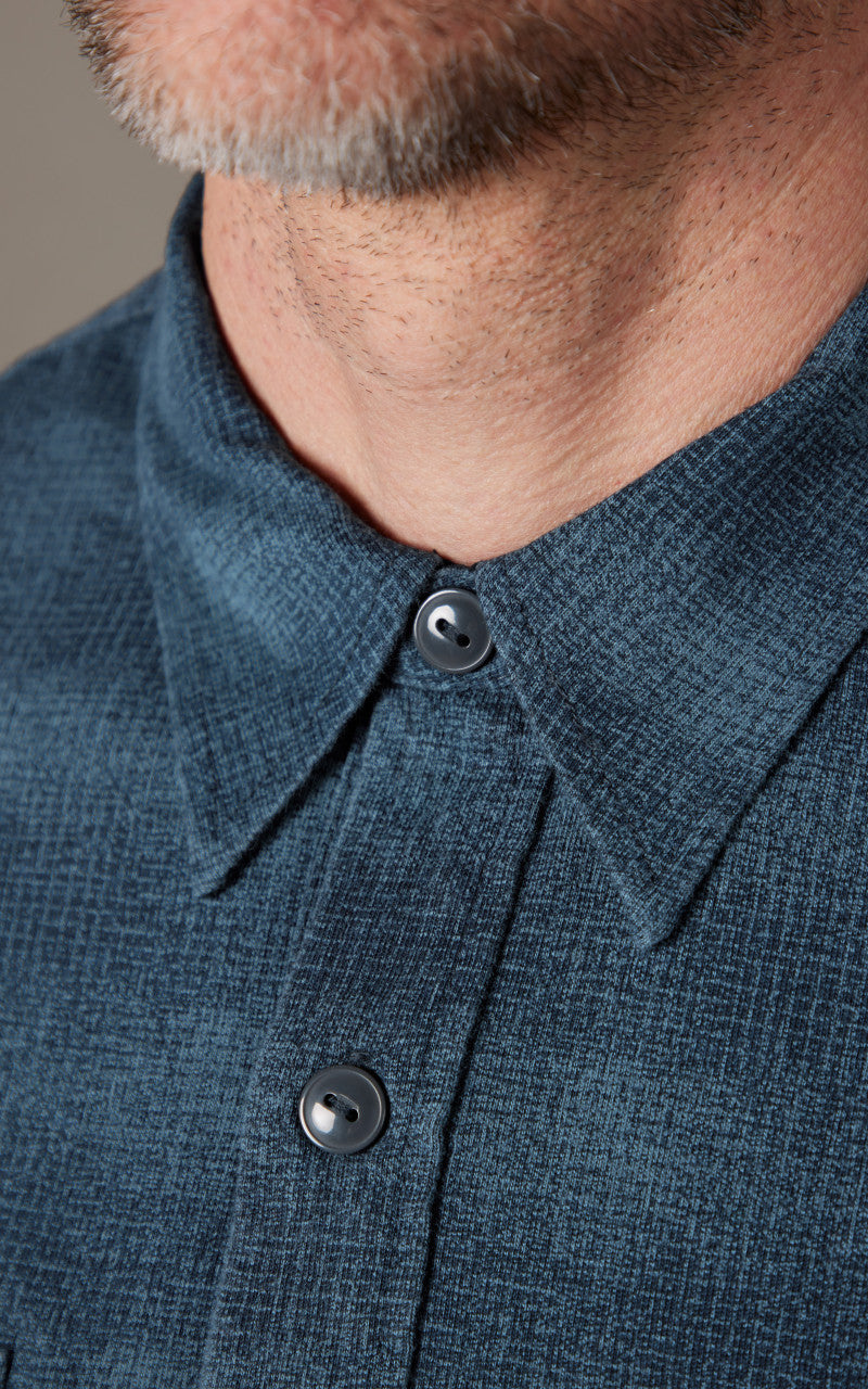 RRL Plaid-Print Jersey Popover Workshirt Navy/Blue