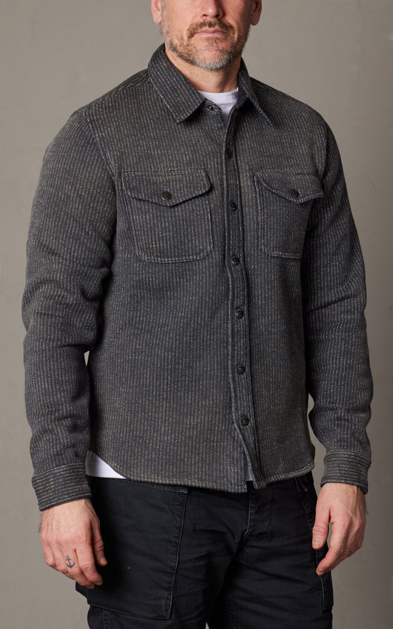 RRL Fleece Jacquard Workshirt Black/Multi