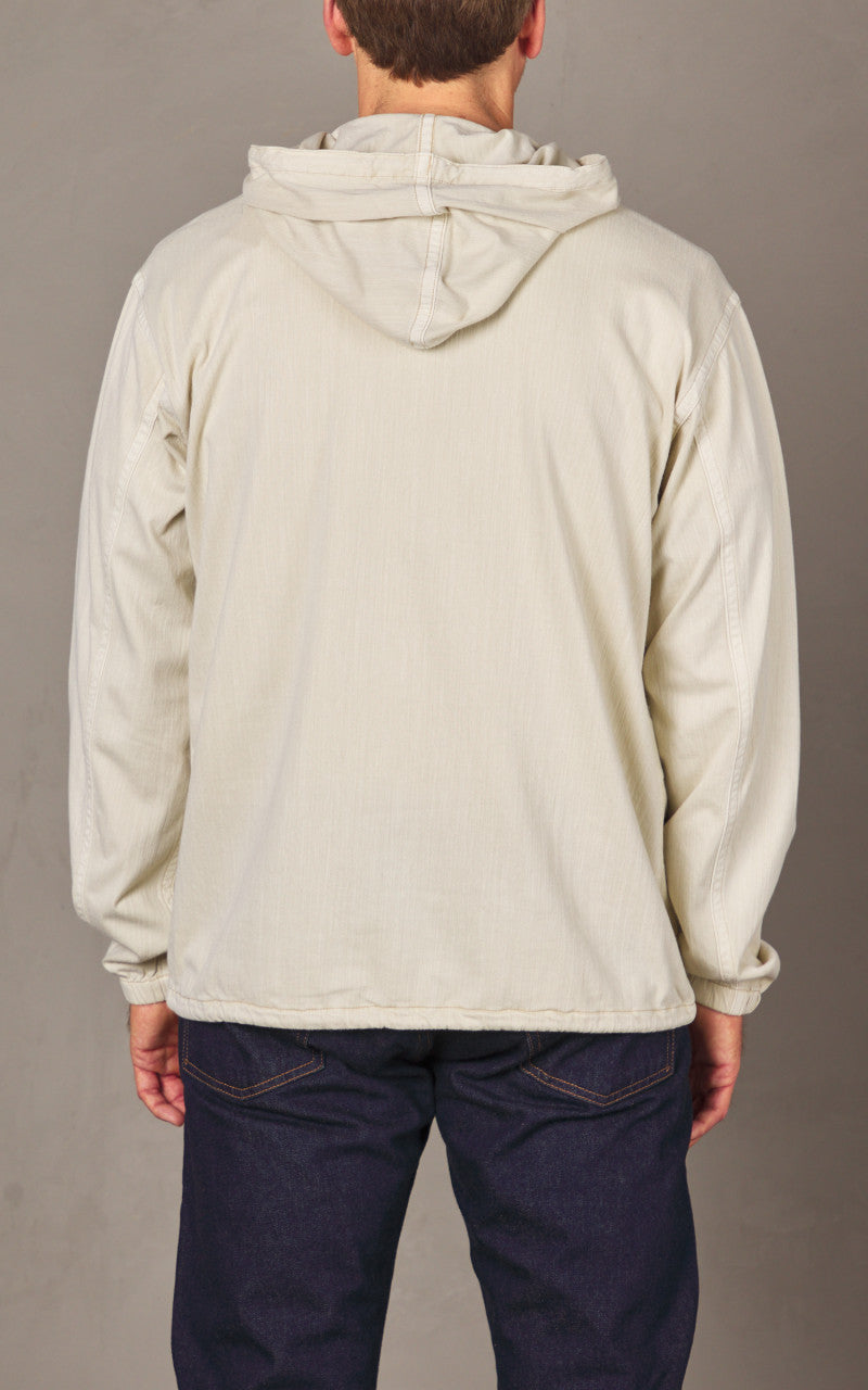RRL Garment-Dyed Jersey Popover Anorak Cream