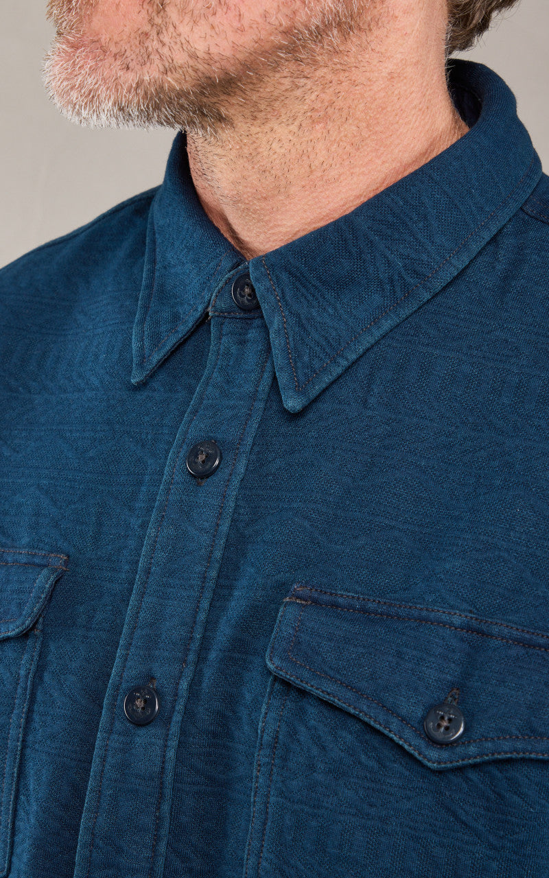 RRL Guernsey-Patterned Jacquard Workshirt Indigo