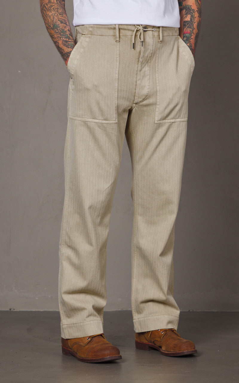 RRL Garment-Dyed Knit Herringbone Trouser Stone