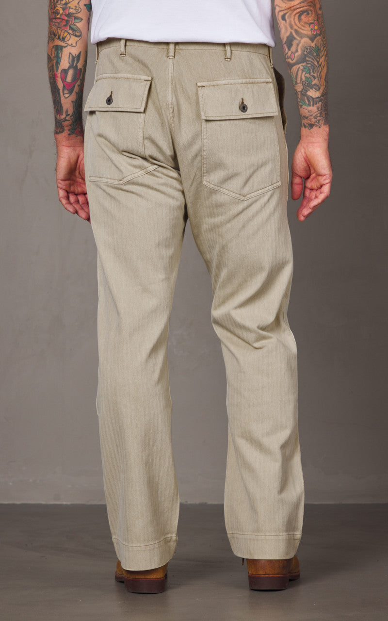 RRL Garment-Dyed Knit Herringbone Trouser Stone