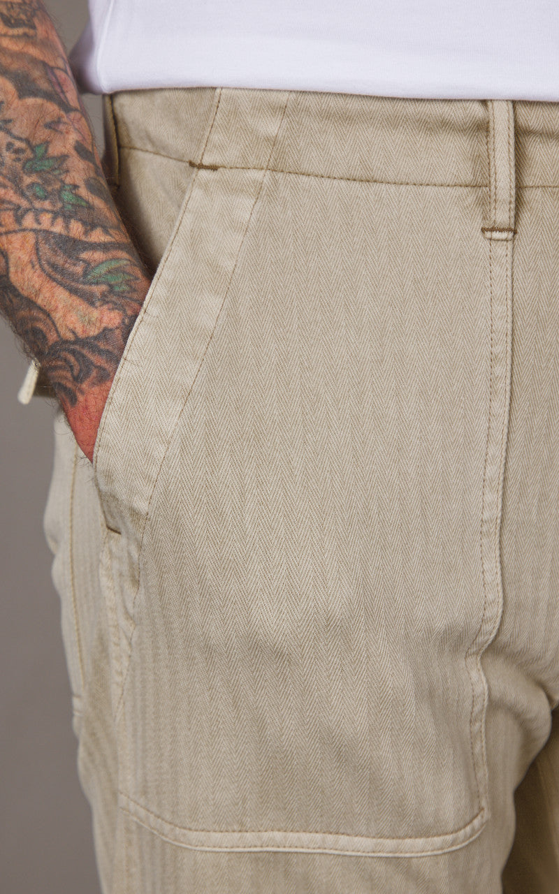 RRL Garment-Dyed Knit Herringbone Trouser Stone
