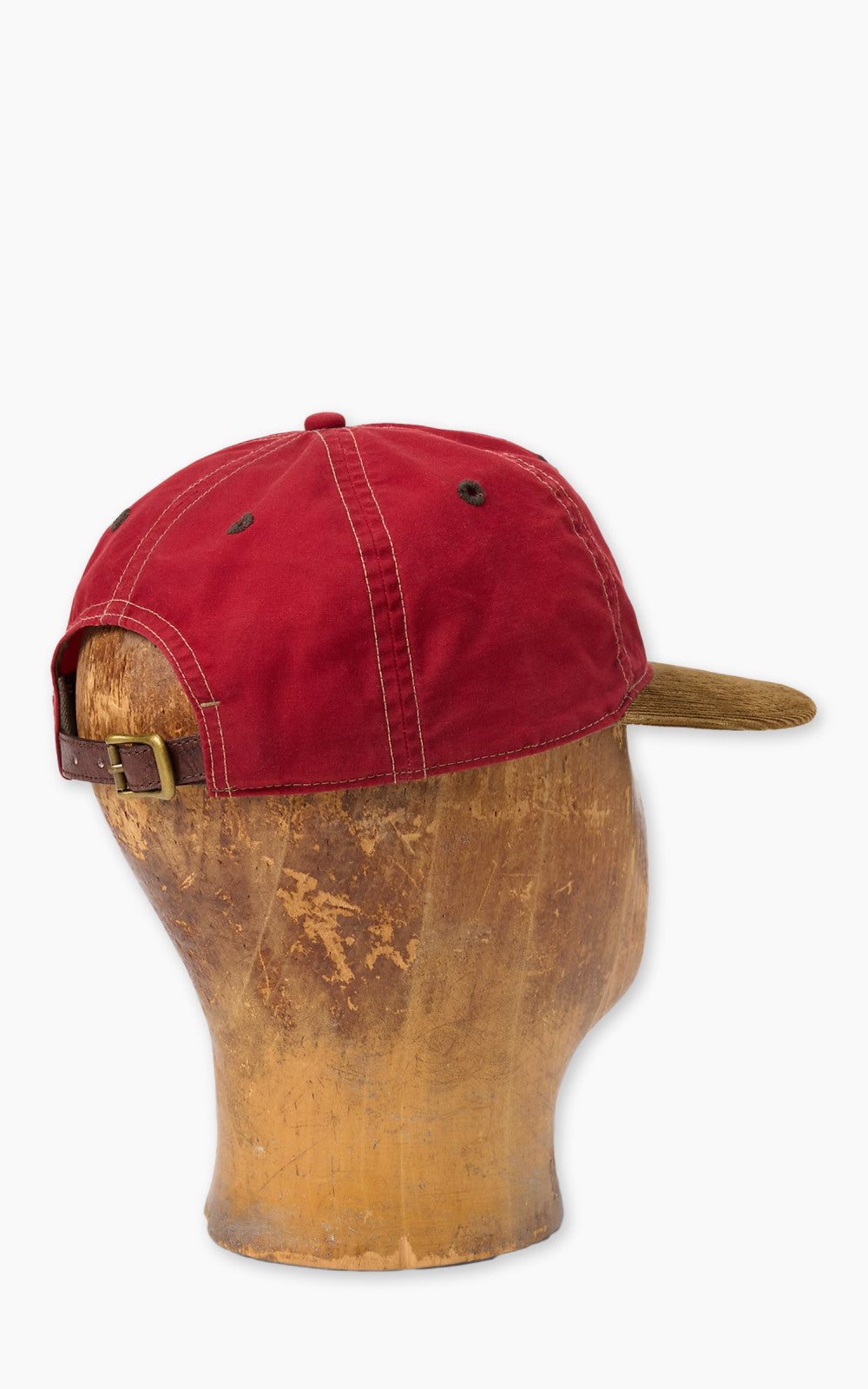 RRL Corduroy-Bill Oilcloth Ball Cap Vintage Red