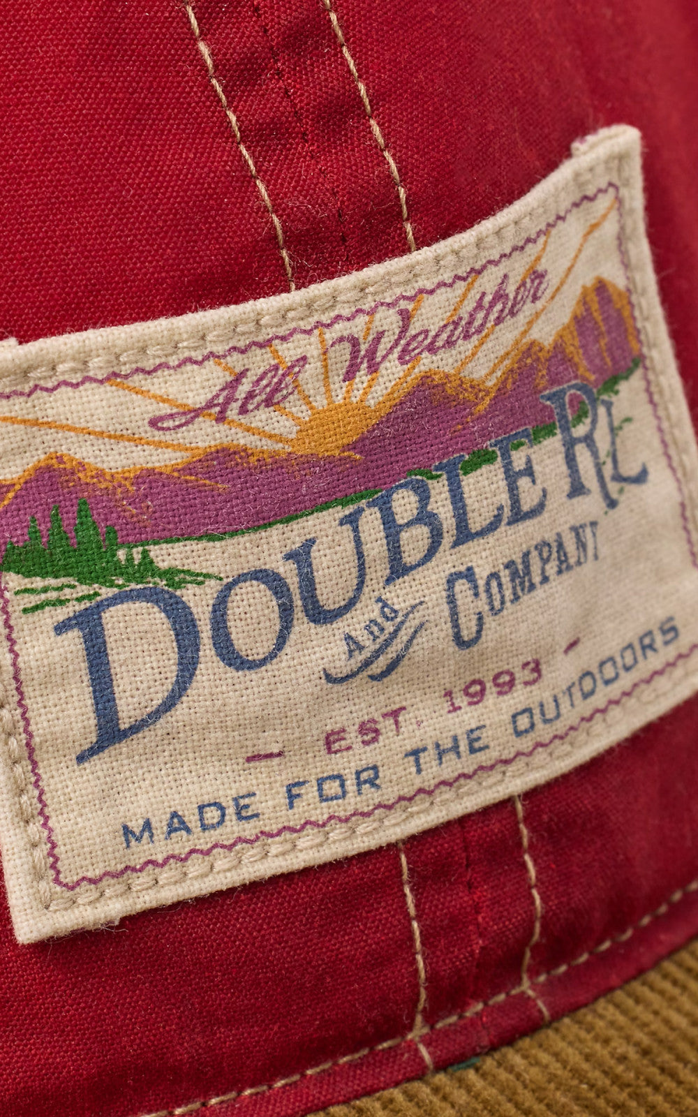 RRL Corduroy-Bill Oilcloth Ball Cap Vintage Red
