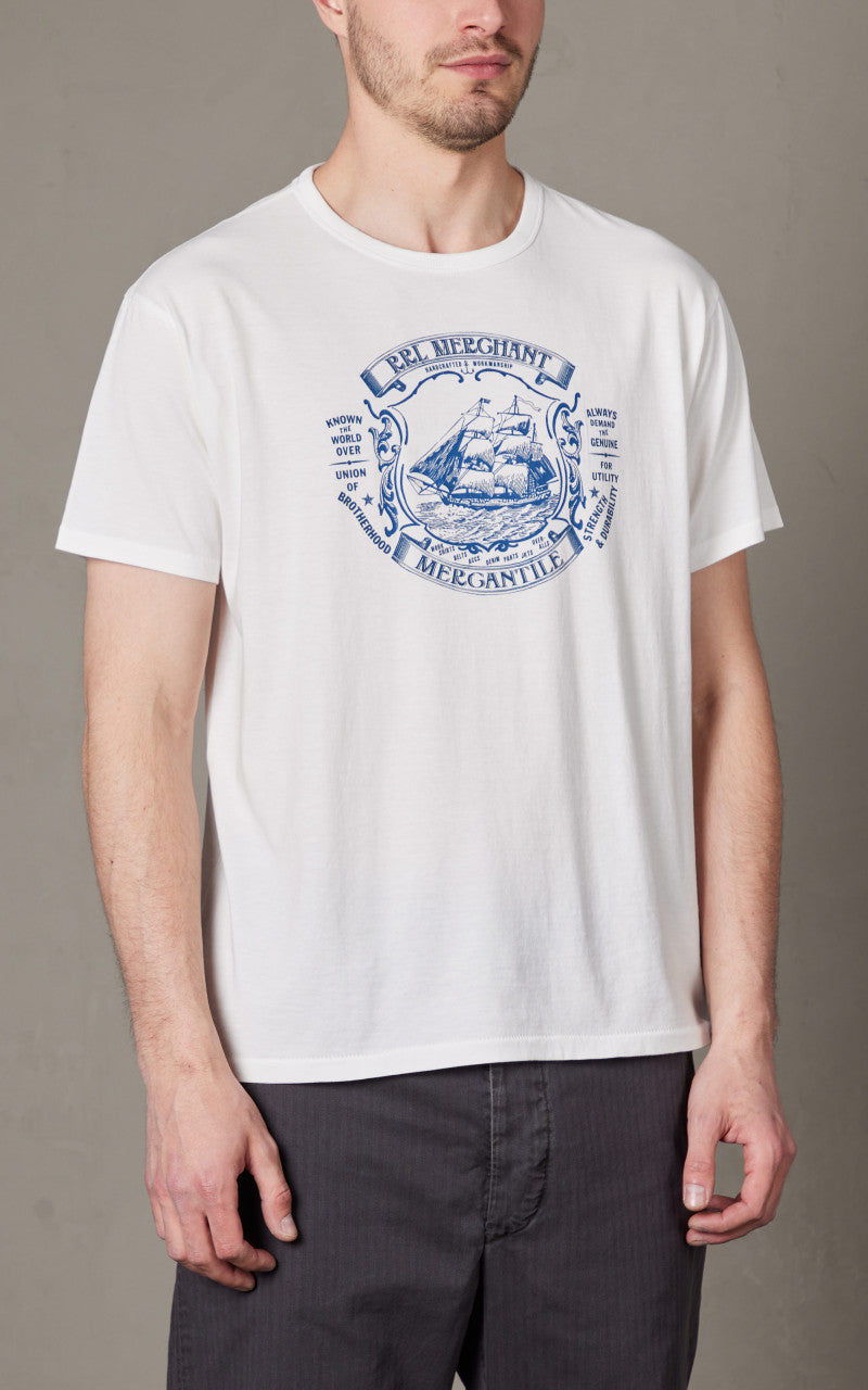 RRL Jersey Graphic T-Shirt White