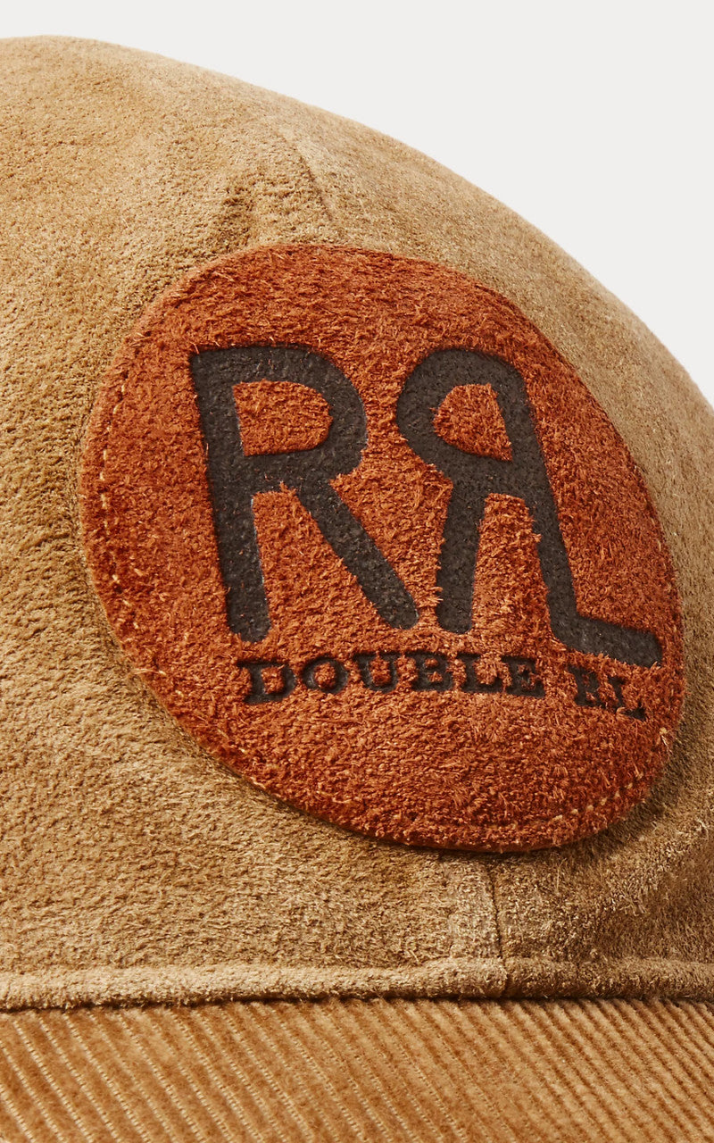 RRL Ranch Logo Suede Ball Cap Tan