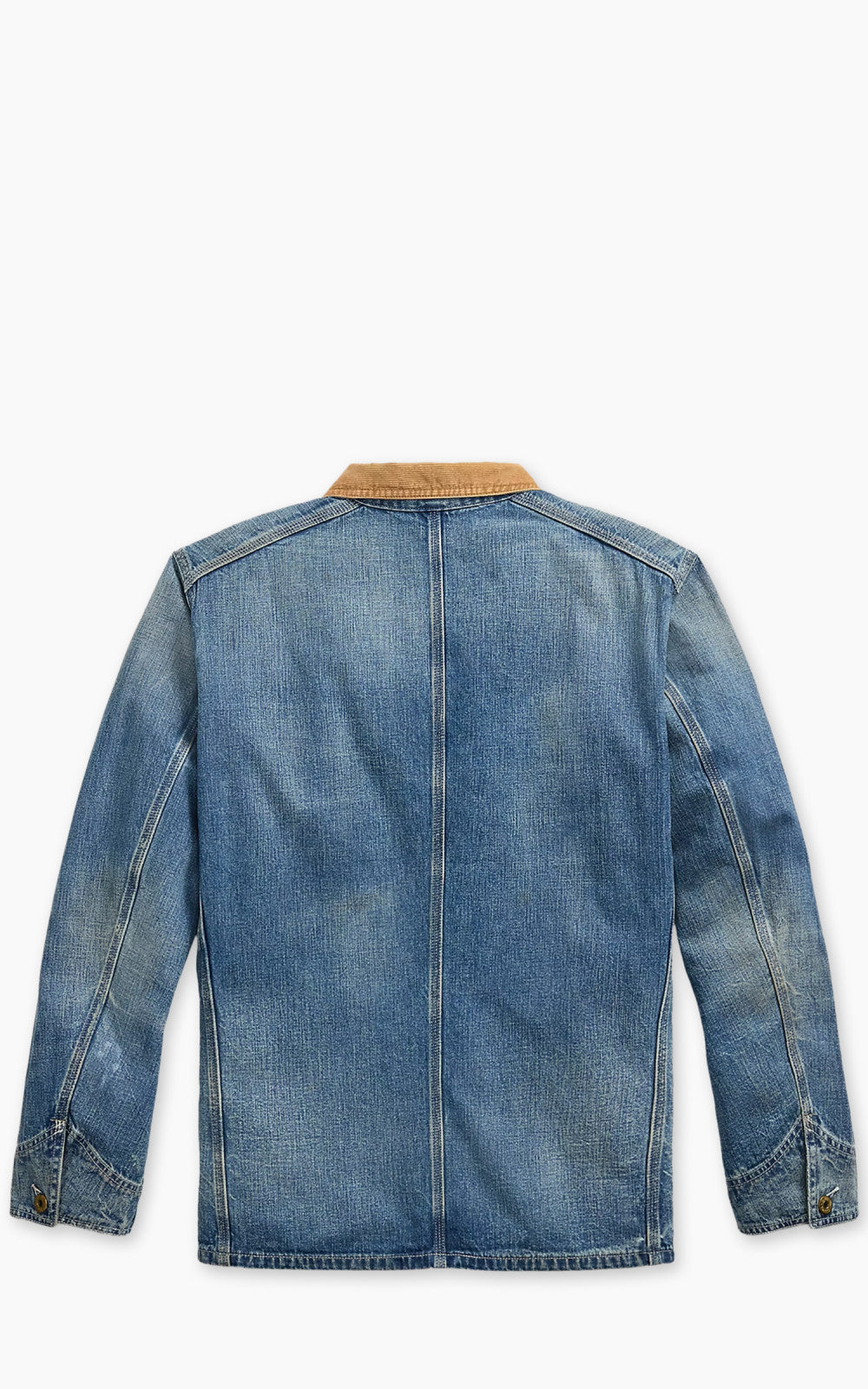 RRL Stockton Corduroy-Collar Indigo Denim Jacket Wrightsville Wash