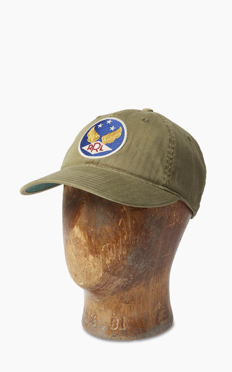 RRL ミリタリーCAP RRL Winged-Logo Baseball Cap Garment-Dyed Brewster Green