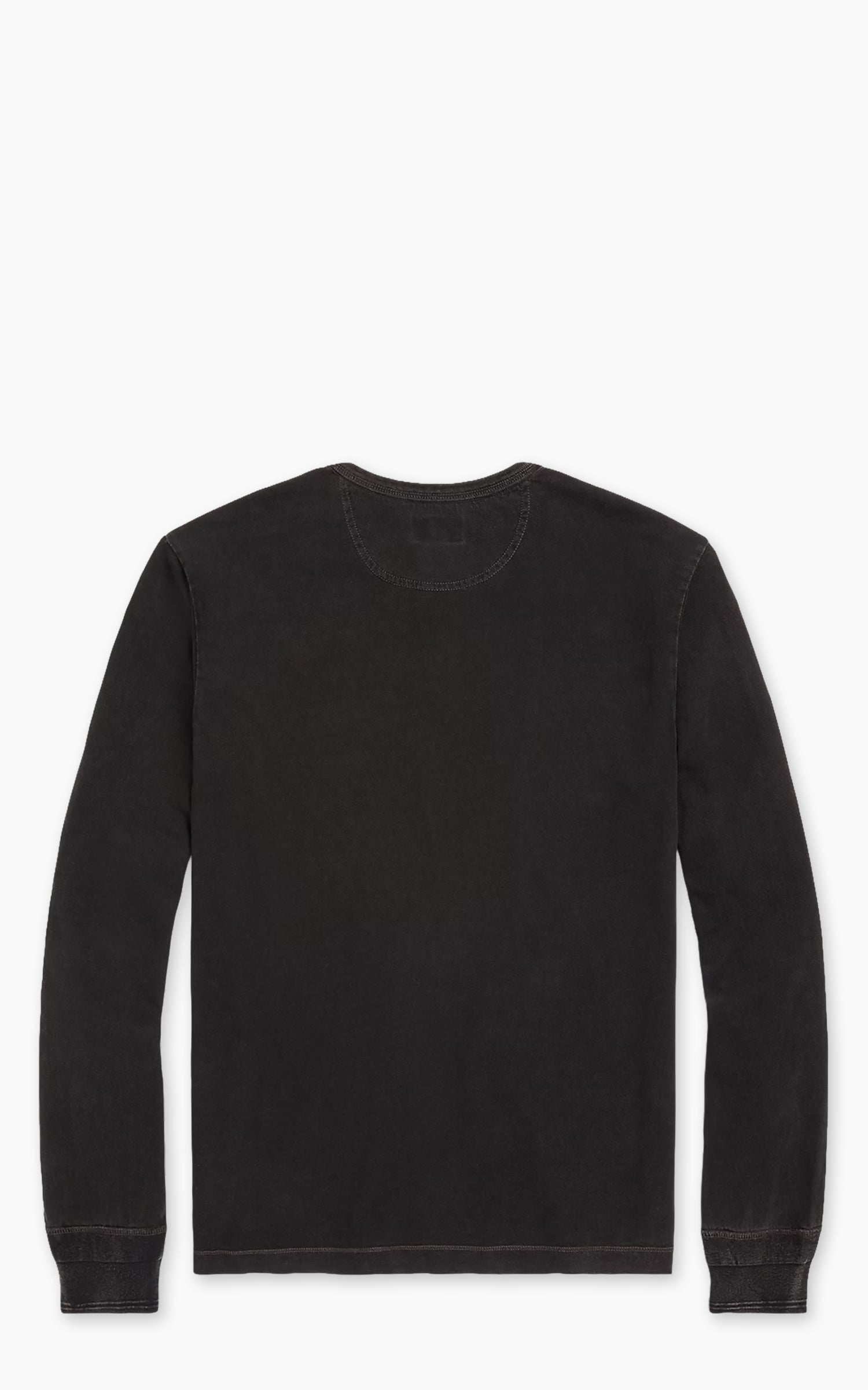 RRL Indigo Jersey Henley Shirt Sulphur Black