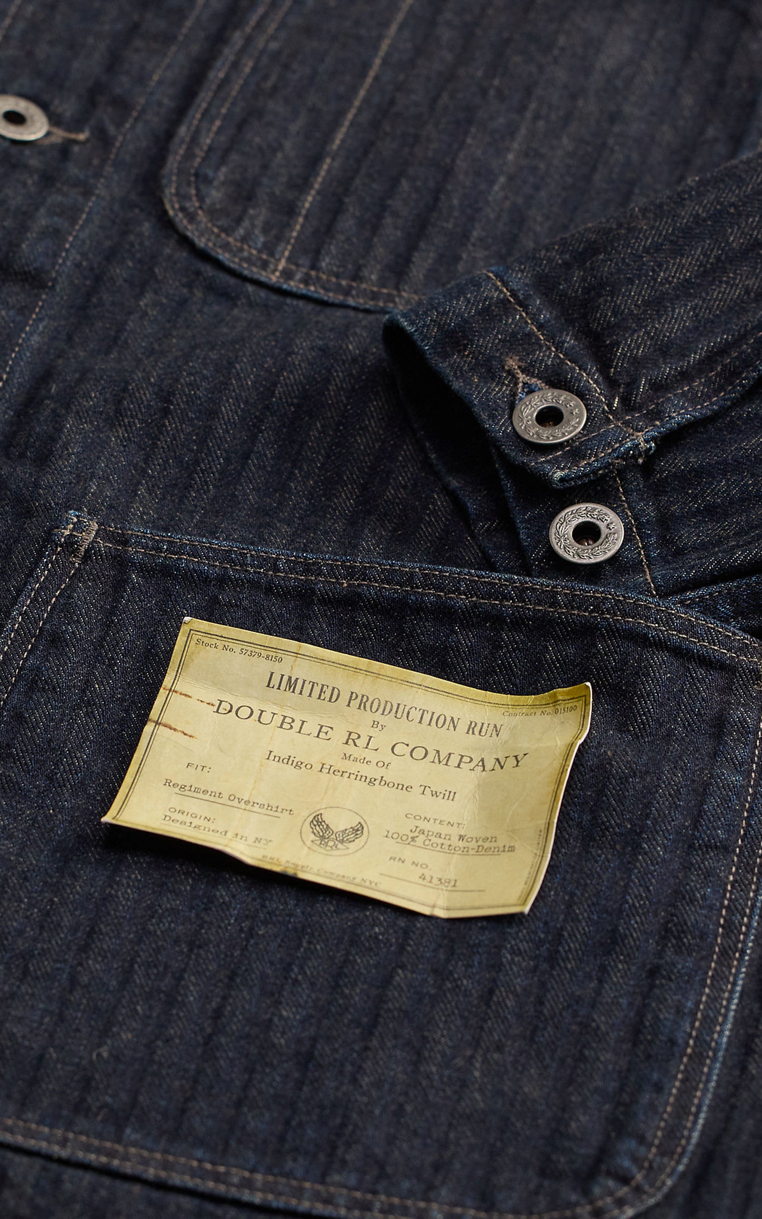 RRL Limited-Edition Indigo Herringbone Shirt Rinse