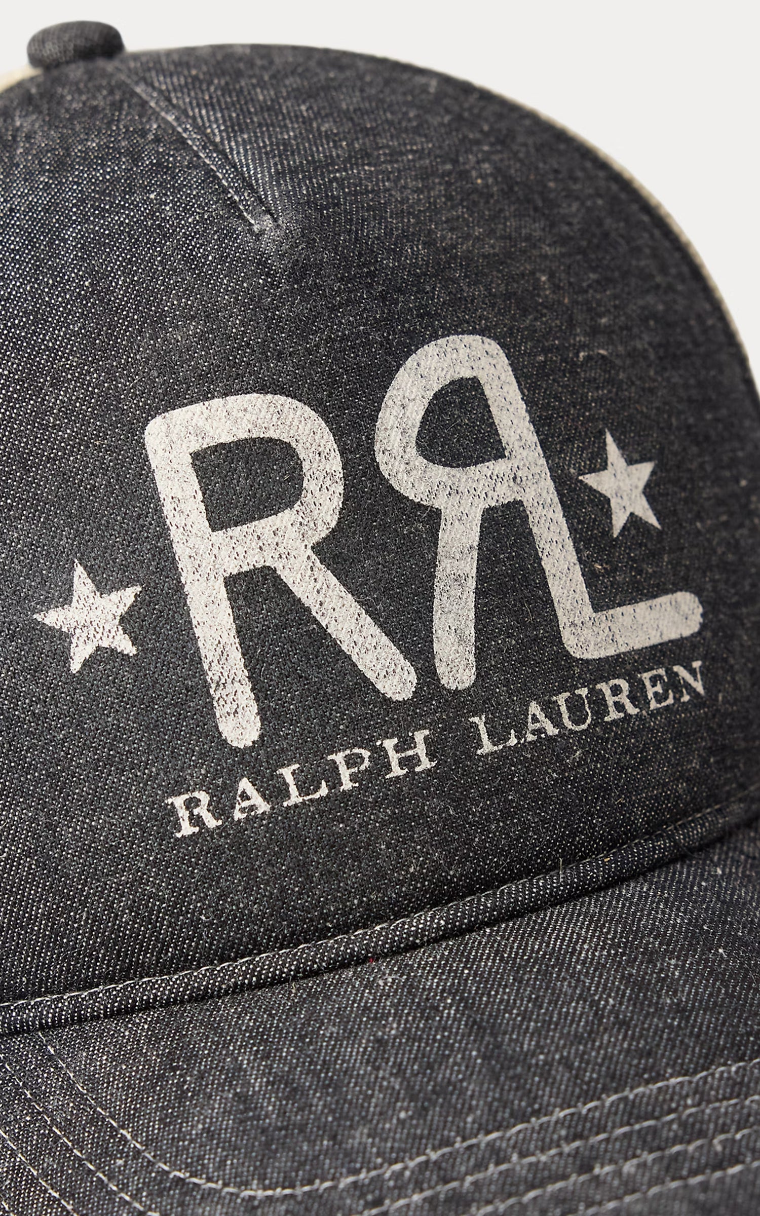 RRL Ranch Logo Denim Trucker Cap Black/White