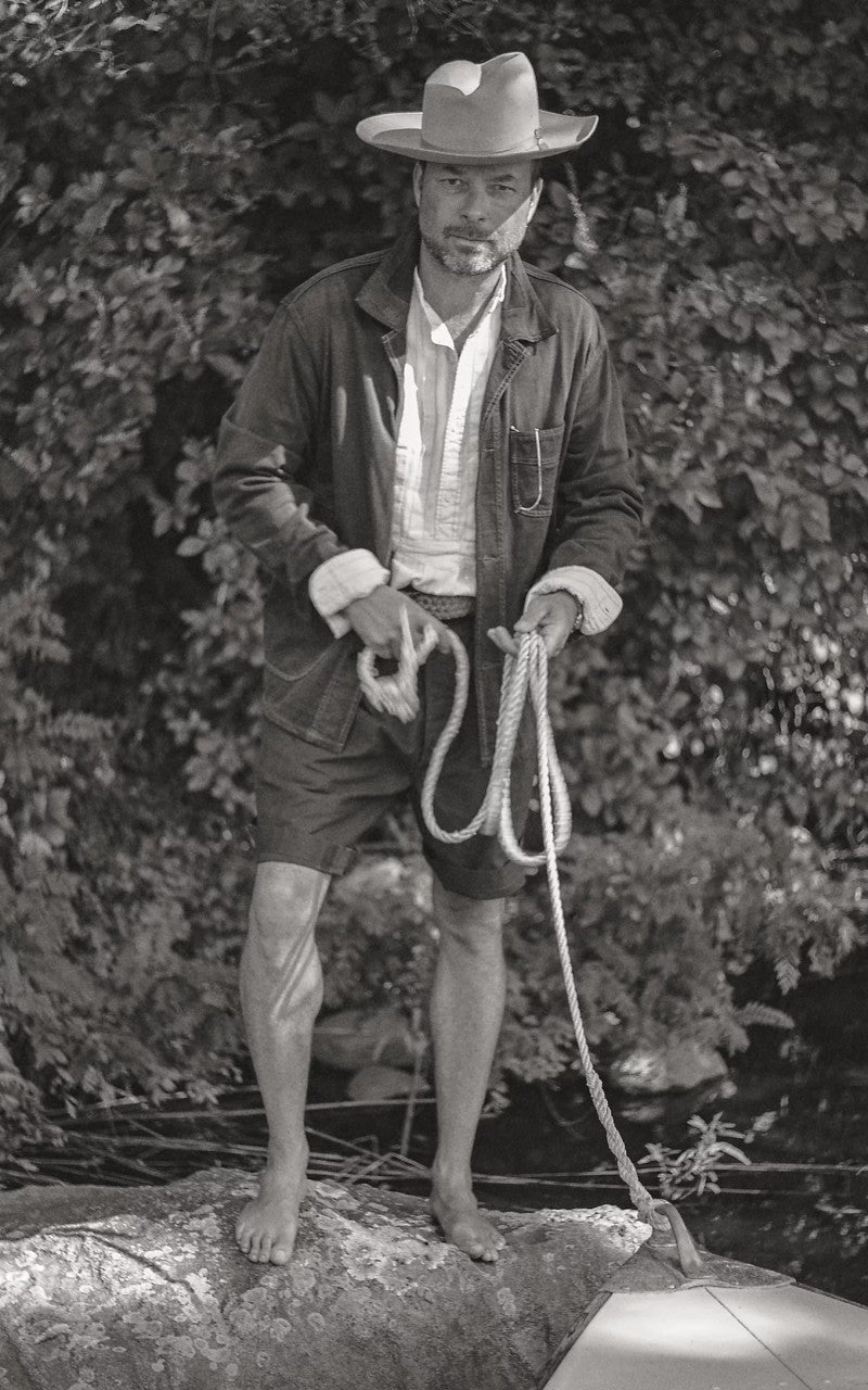 RRL Pleated Twill Short Washed Black