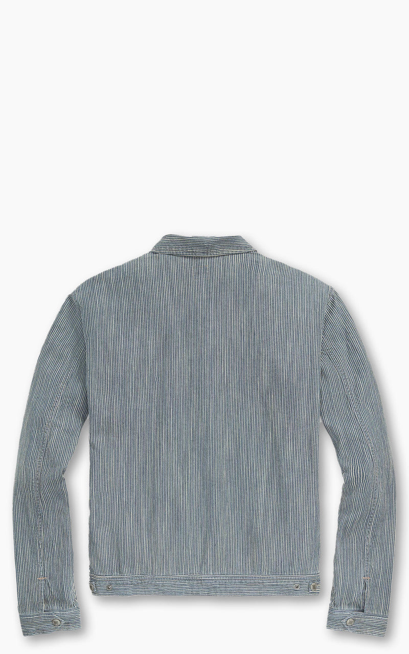 RRL Striped Cotton-Linen Jacket Indigo