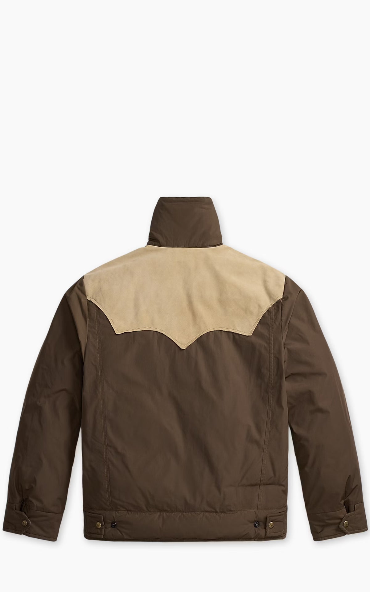 RRL Leather-Yoke Western Jacket Dark Olive