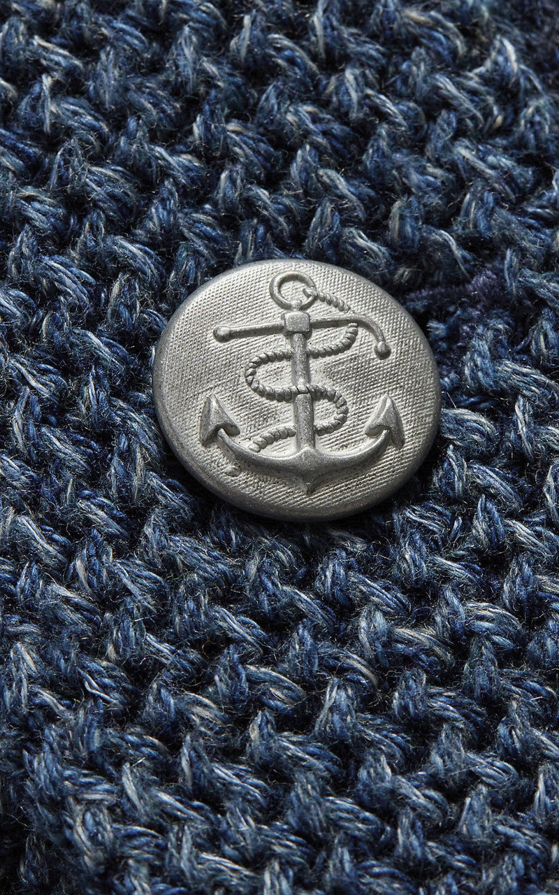 RRL Patchwork Shawl Collar Cardigan Indigo Blue