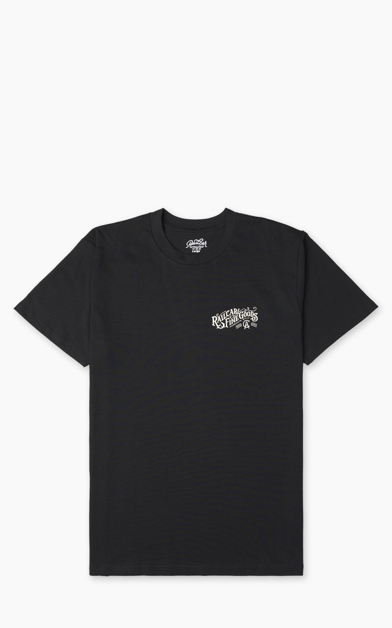 Railcar Fine Goods Typography Logo Tee Black