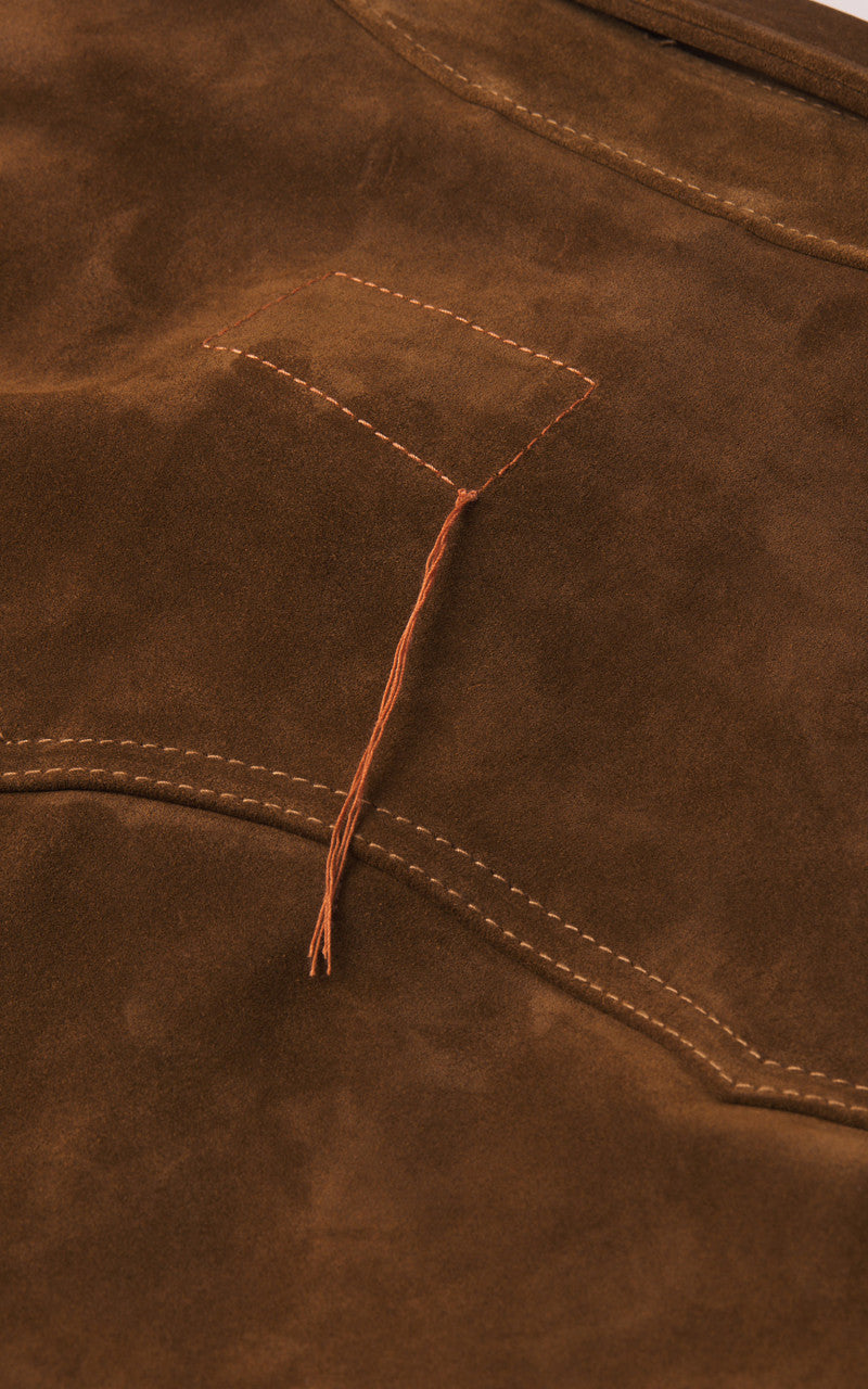 Fortela Ranch Western Suede Shirt Jacket Brown
