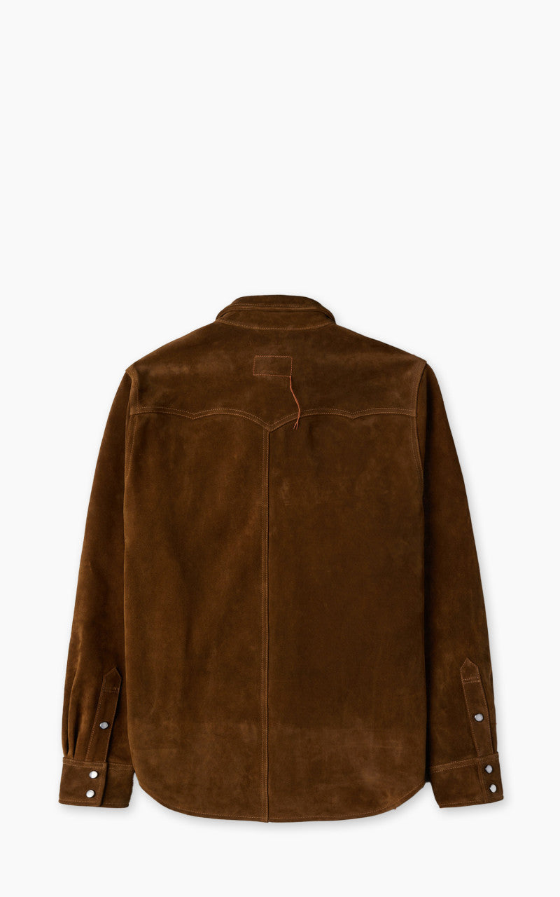 Fortela Ranch Western Suede Shirt Jacket Brown