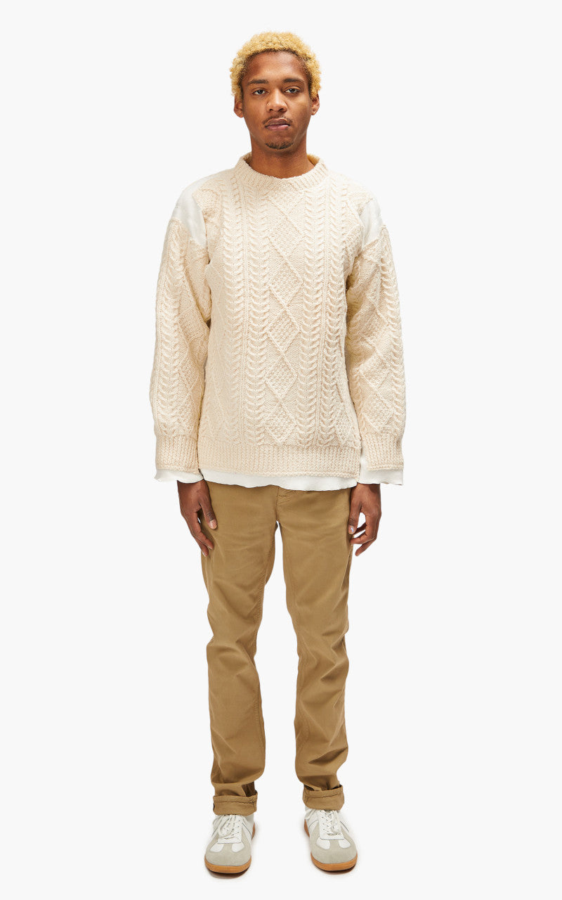 Needles Rebuild by Needles Fisherman Sweater Covered Off White Small