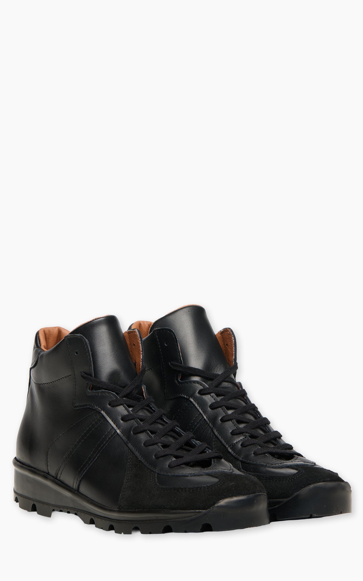 Reproduction Of Found 1762L German Military Trainer Mid Black Leather