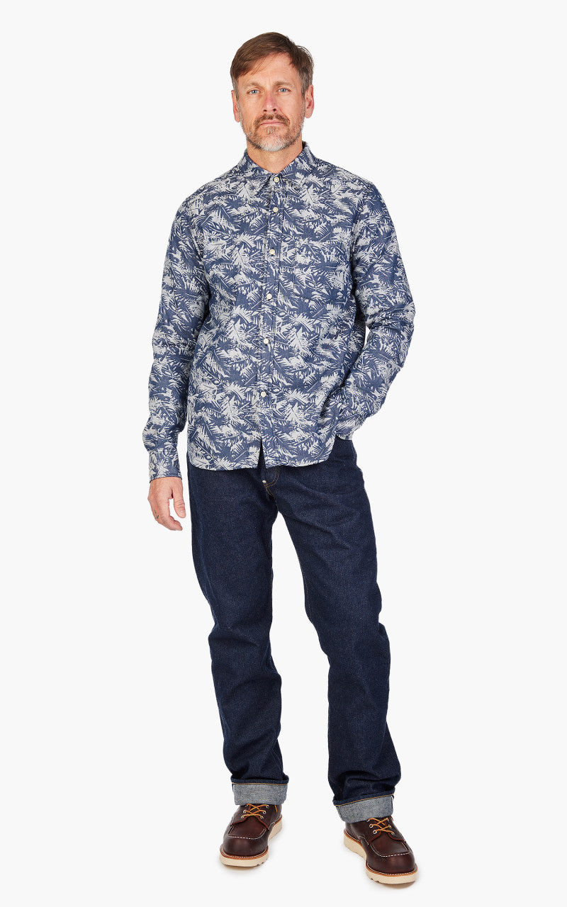 Rogue Territory Oxford Shirt Palm Jacquard Indigo