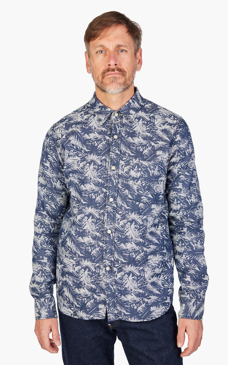Rogue Territory Oxford Shirt Palm Jacquard Indigo