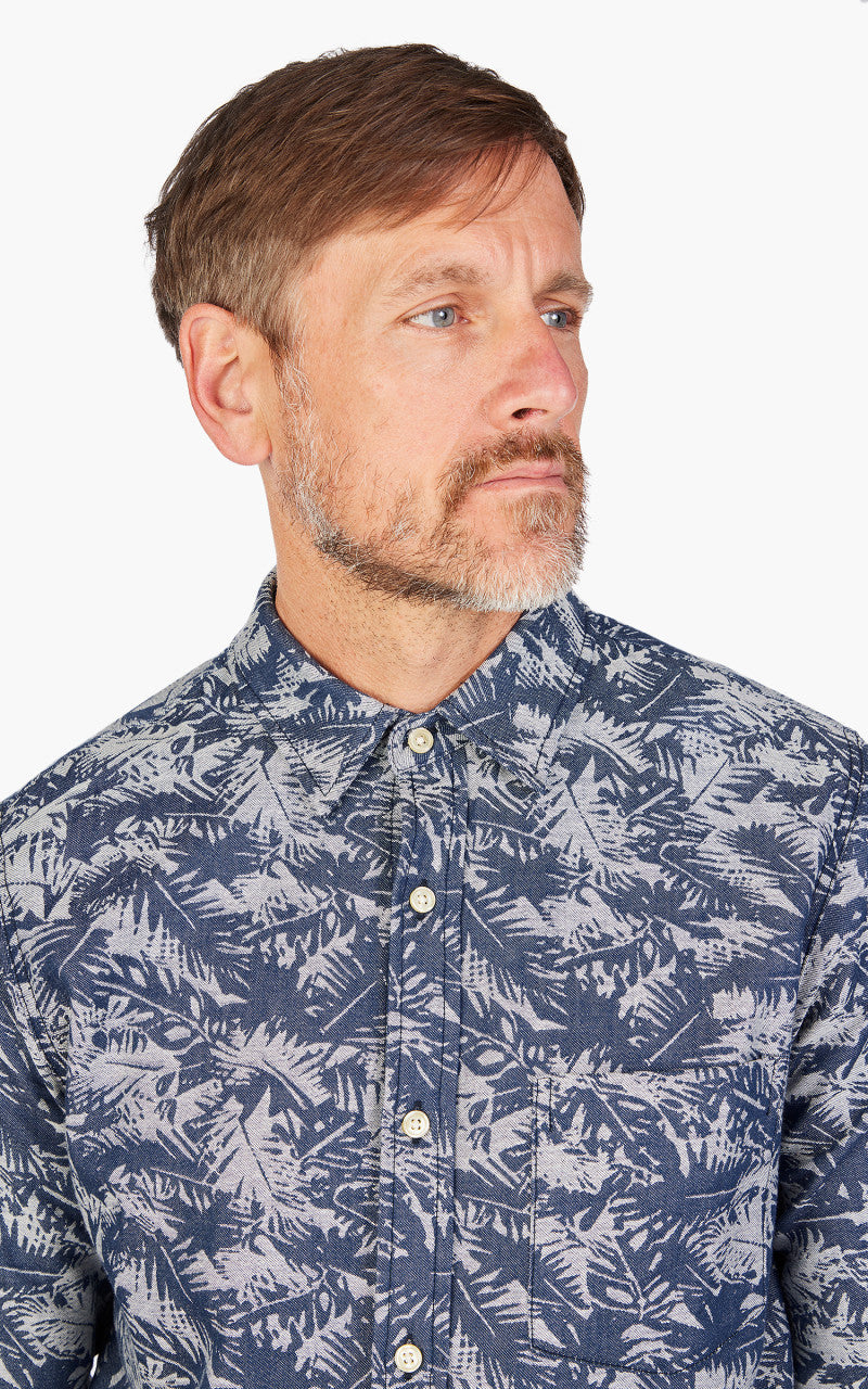Rogue Territory Oxford Shirt Palm Jacquard Indigo