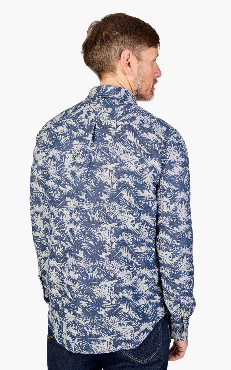 Rogue Territory Oxford Shirt Palm Jacquard Indigo
